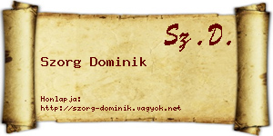 Szorg Dominik névjegykártya