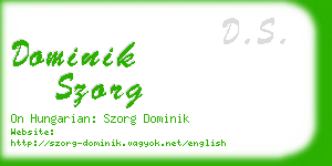 dominik szorg business card